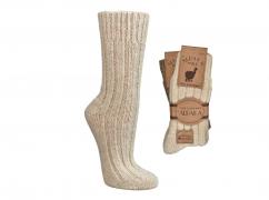Alpaka Wollsocken aus 100% Wolle, creme
