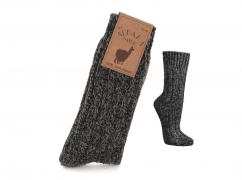 WoolFit� extra warme Alpaka Wollsocken graumeliert