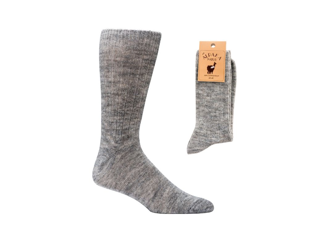 Alpaka Wollsocken | maschinenwaschbar & alltagstauglich, grau