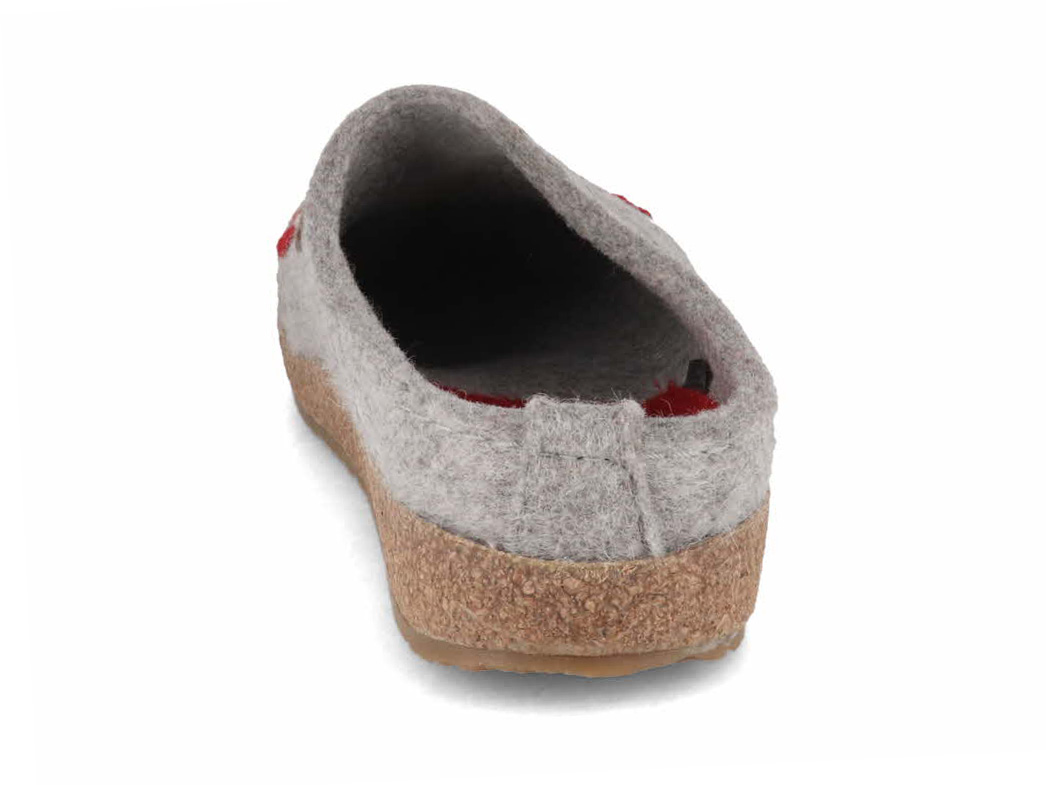 HAFLINGER Damen Pantoffel Grizzly – Filz-Hausschuh Mit Stickerei, Rutschfester Sohle