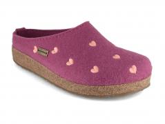 HAFLINGER Damen Filzclogs Grizzly Cuoricino, rose