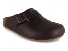 HAFLINGER Damen und Herren Leder Clogs Porto, braun