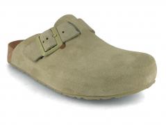 HAFLINGER Damen Leder Clogs Porto, salbei