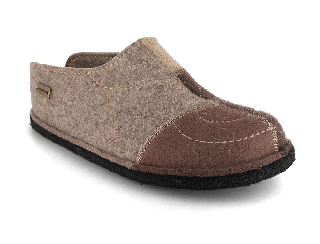 HAFLINGER Damen Pantoffeln Flair Puzzle, torf