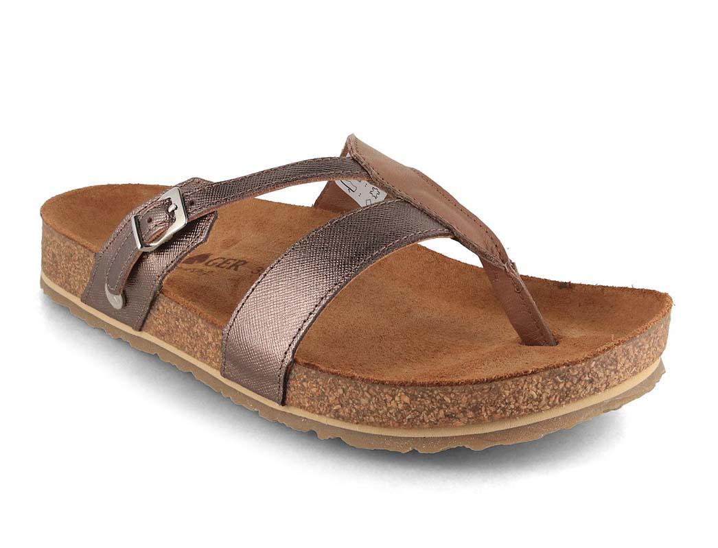 HAFLINGER Damen Pantoletten Bio Clara, bronze
