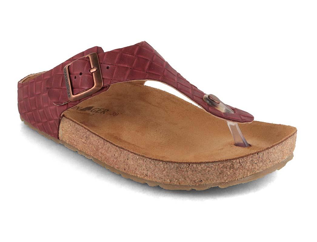 HAFLINGER Damen Sandalen Bio Memphis, bordeaux plaited