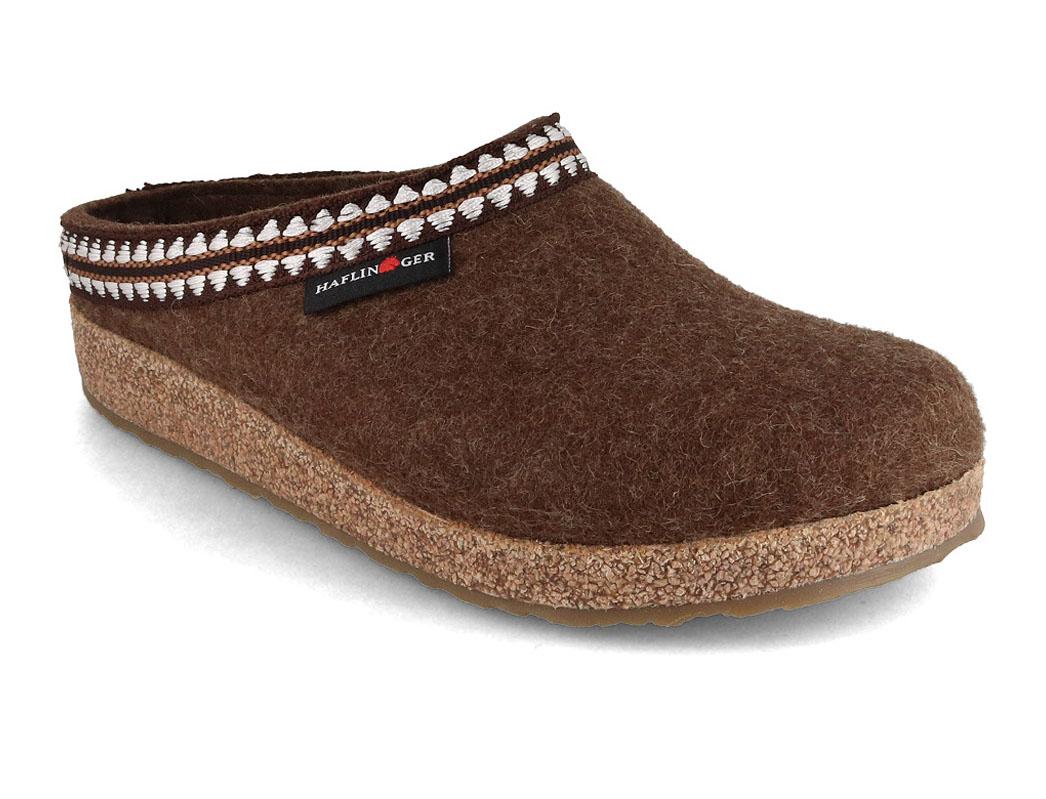 HAFLINGER Filz Clogs Grizzly Lucky, schoko