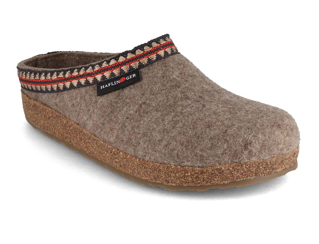 HAFLINGER Filz Clogs Grizzly Lucky, torf