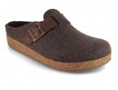 HAFLINGER Filz Pantoffeln Grizzly Chicago, braunmeliert