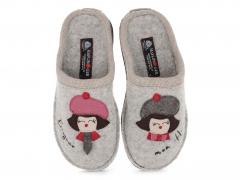 HAFLINGER Hausschuhe Flair Bonjour Damen, steingrau