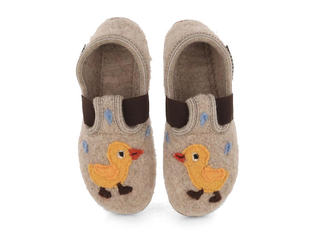 HAFLINGER Kinder Slipper Everest Quak Quak, papiermeliert