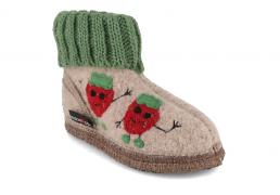 HAFLINGER Kinderh�ttenschuhe Erdbeere, papiermeliert