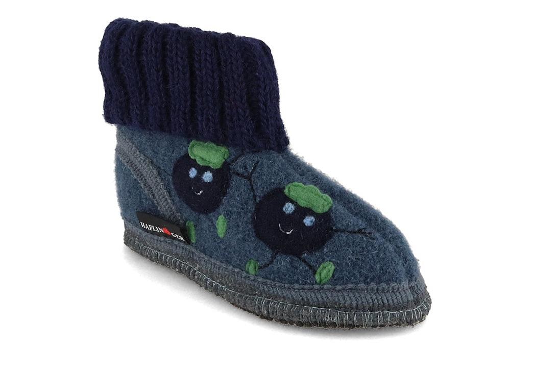 HAFLINGER Kinderh�ttenschuhe Blaubeere, taubenblau