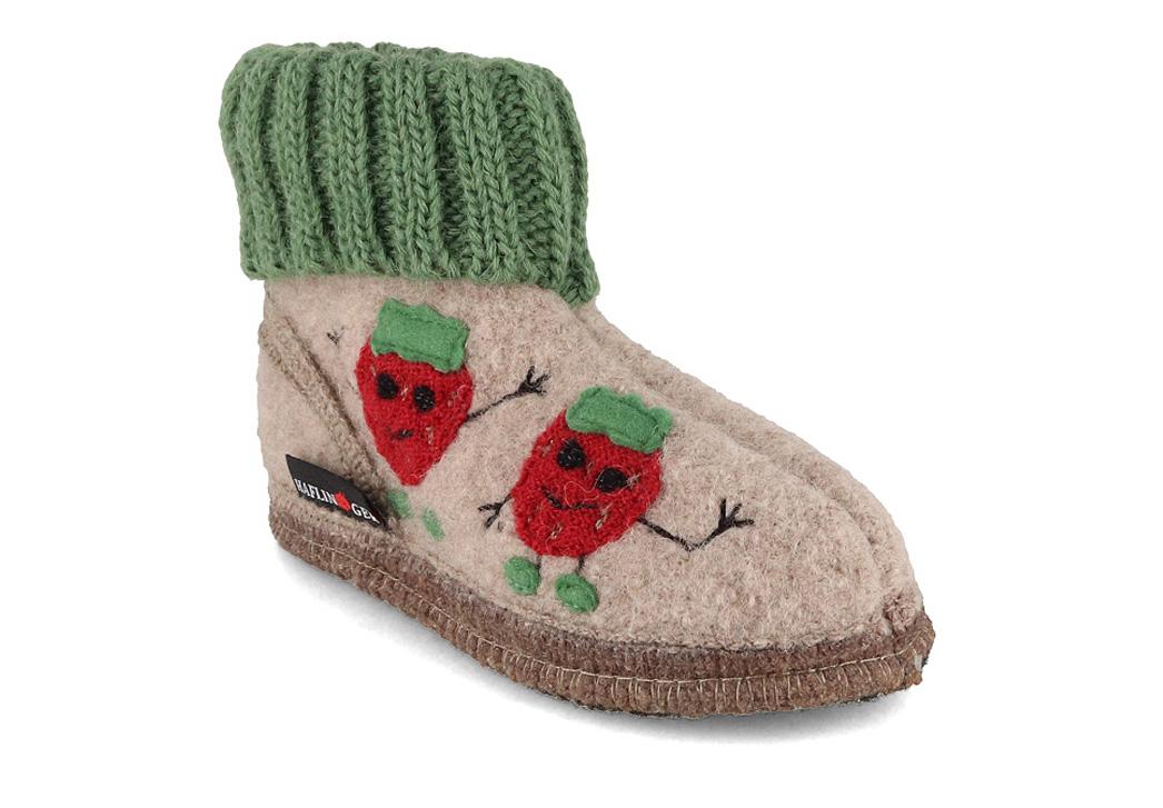 HAFLINGER Kinderh�ttenschuhe Erdbeere, papiermeliert