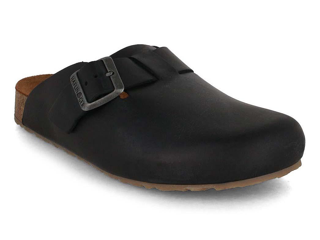 HAFLINGER Leder Clogs Porto, schwarz