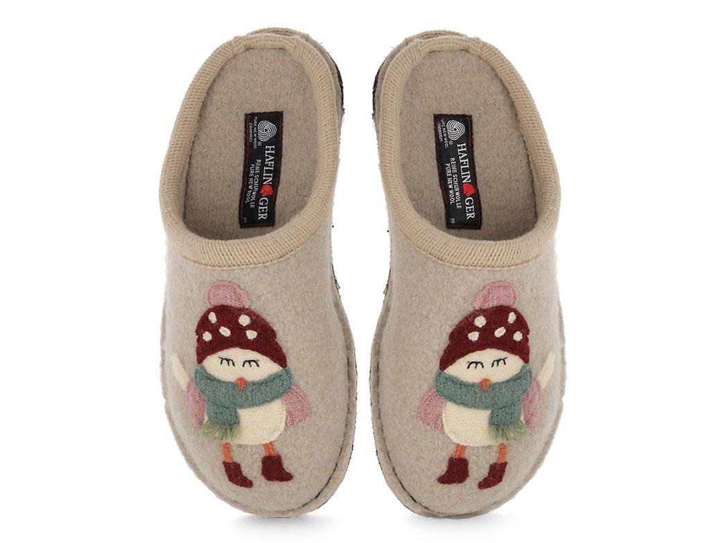 HAFLINGER Pantoffeln Flair Birdie Damen, beige