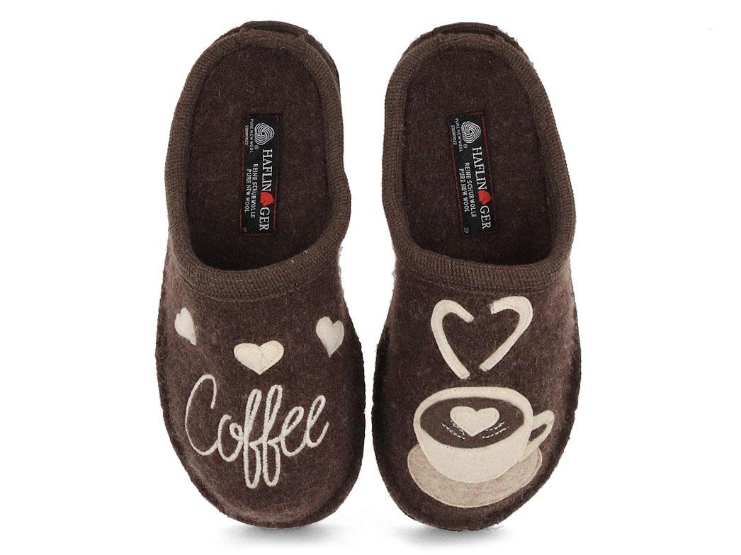 HAFLINGER Pantoffeln Flair Coffee Time, braunmeliert