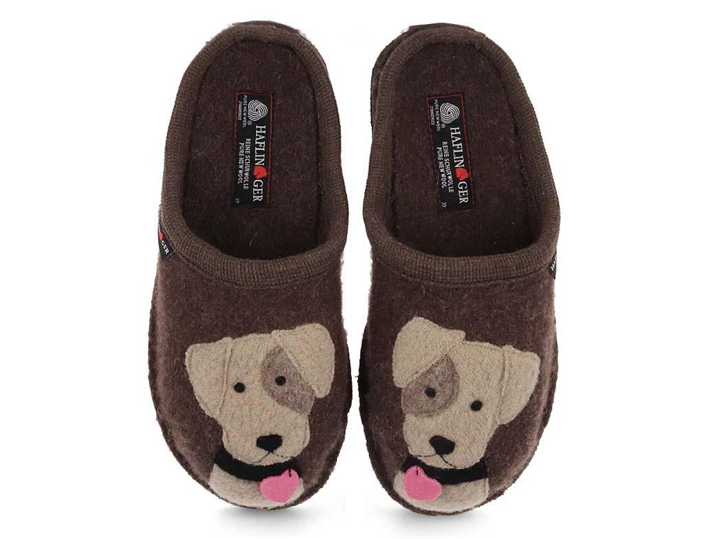 HAFLINGER Pantoffeln Flair Rudi, braunmeliert