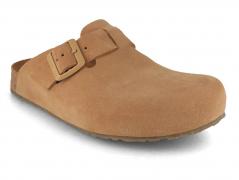 HAFLINGER Velour Leder Clogs Porto, sahara