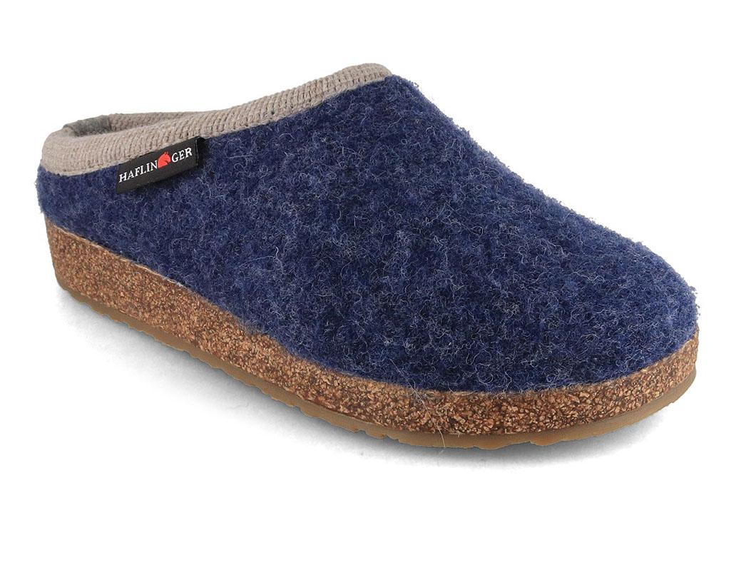 HAFLINGER Walk Pantoffeln Grizzly Panda, jeans